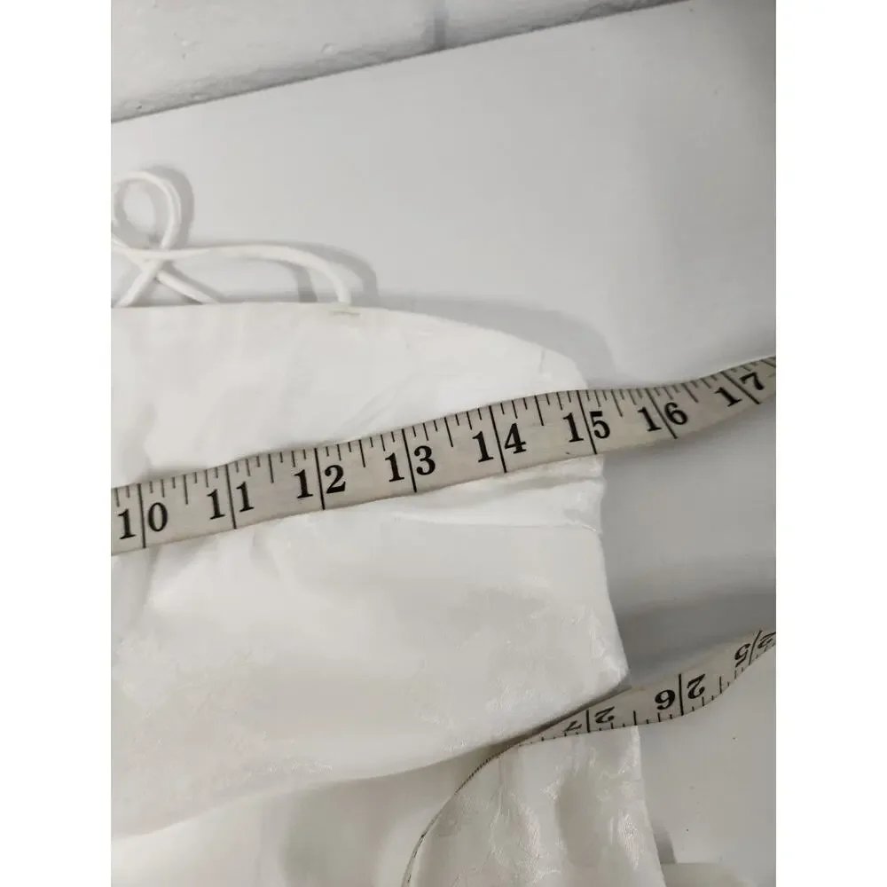 Abercrombie & Fitch Women's Julia Slip Satin Jacquard White Maxi Dress, Size MP